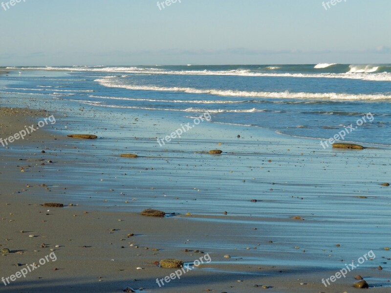 Ocean Waves Rock Sand Sea