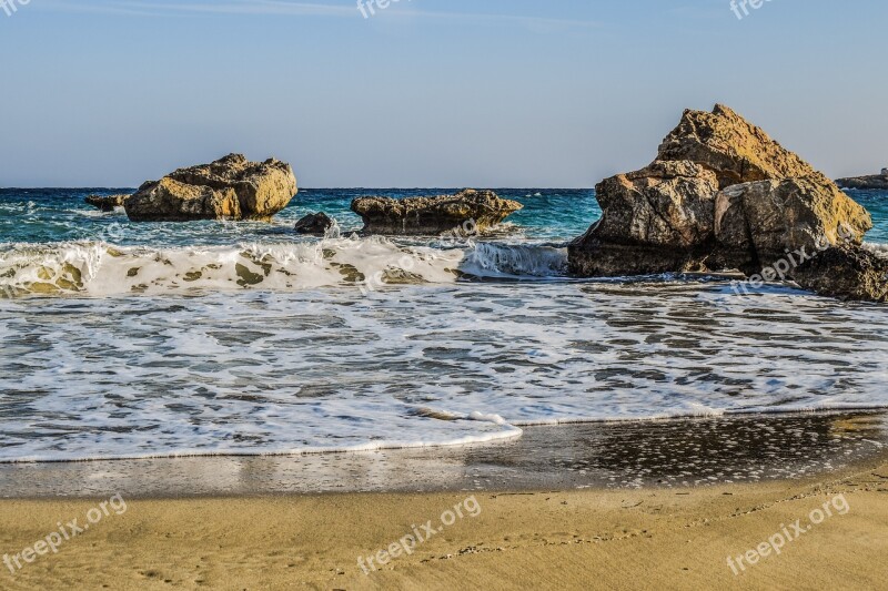 Cove Sea Waves Scenery Rocks