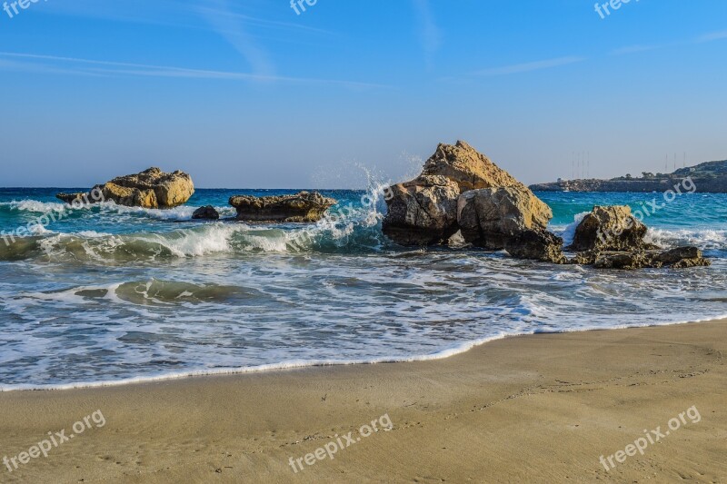 Cove Sea Waves Scenery Rocks