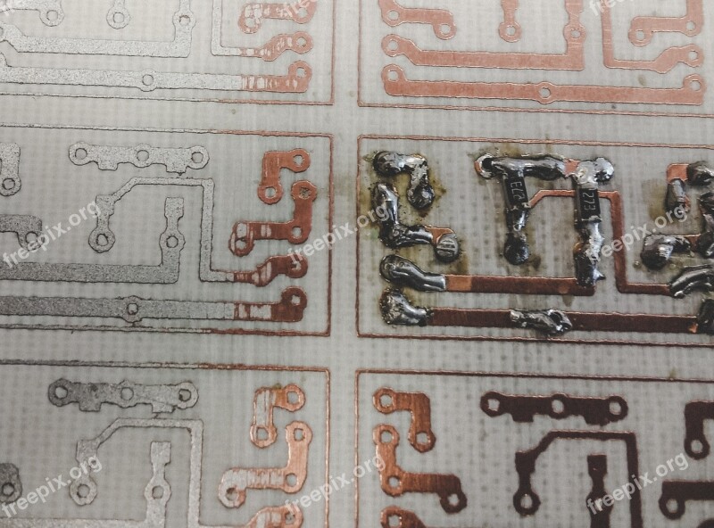 Soldering Pcb Electronics Closeup Circuit