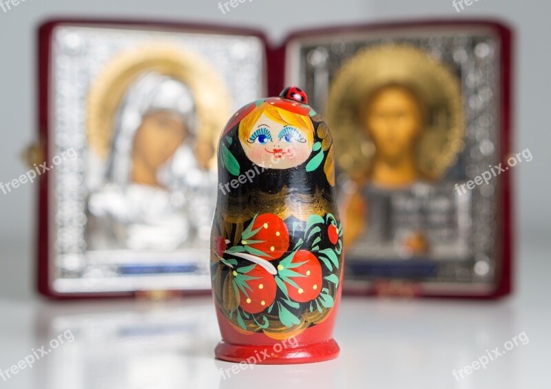 Russia Matryoshka Icon Ornament Object