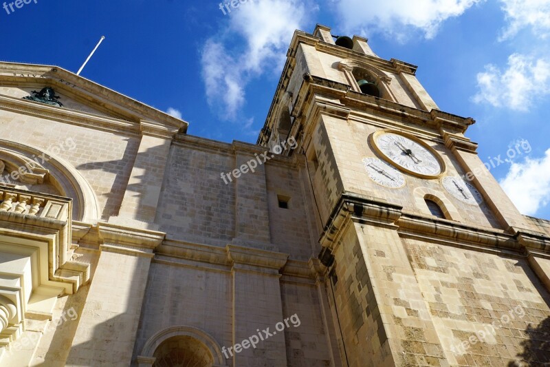 Malta Valetta City Church Tower