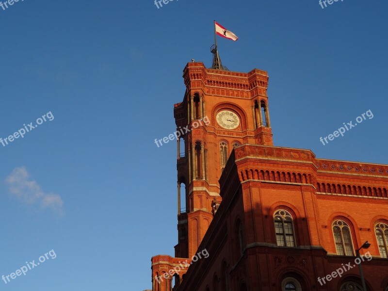 Berlin Red Town Hall Capital Places Of Interest