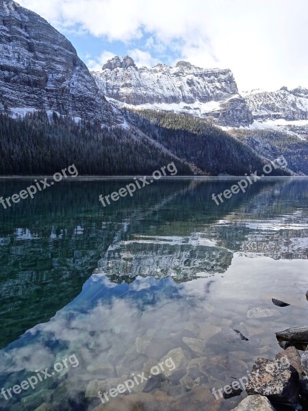 Lake Reflection Rockies Nature Landscape