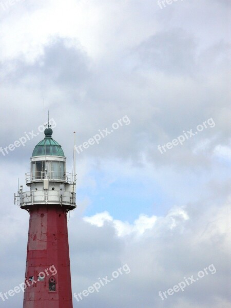 Lighthouse Clouds Air Scheveningen Blue