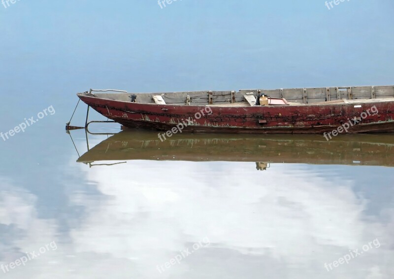 Viet Nam Boat Stern Rudder Reflections