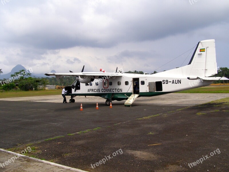 Sao Tome Africa Airplane Airport Runway