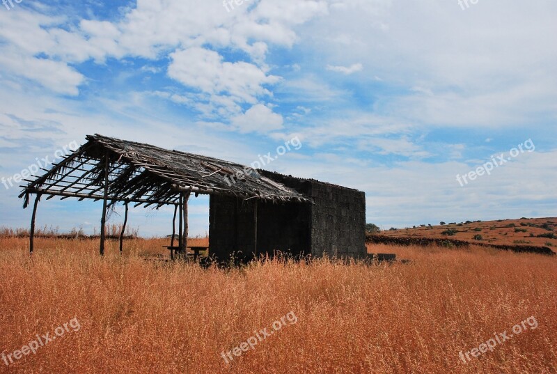 Landscape Sky Hut Hutment Grass