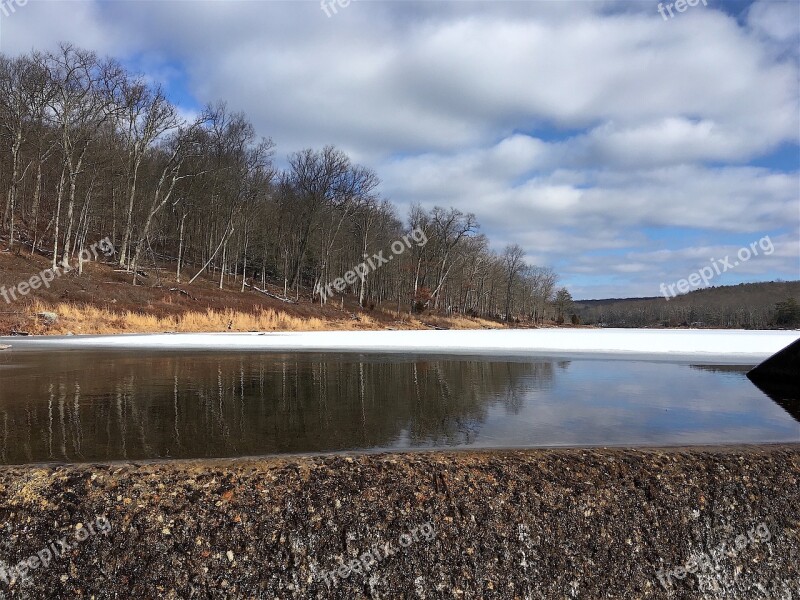 Lake Snow Frozen Winter Cold