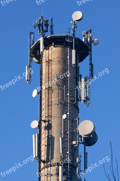 Radio Mast Transmission Tower Telecommunications Radio Tower Sky