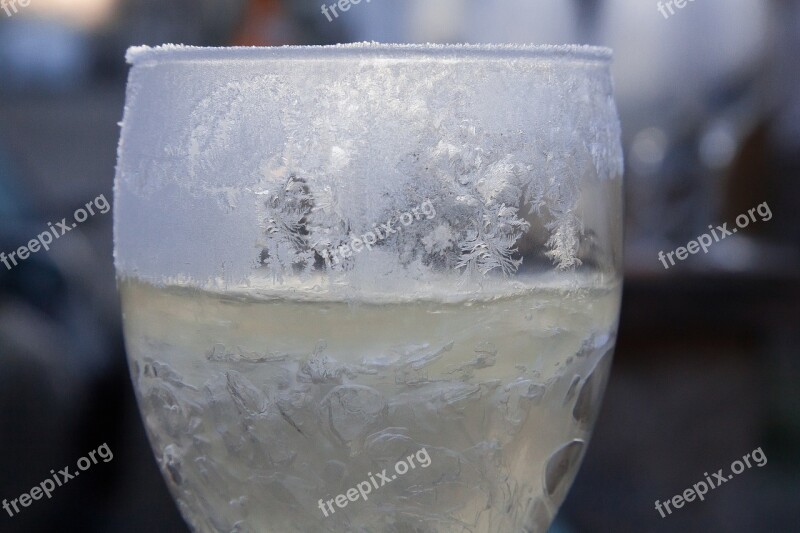 Glass Champagne Frozen Frost Celebration