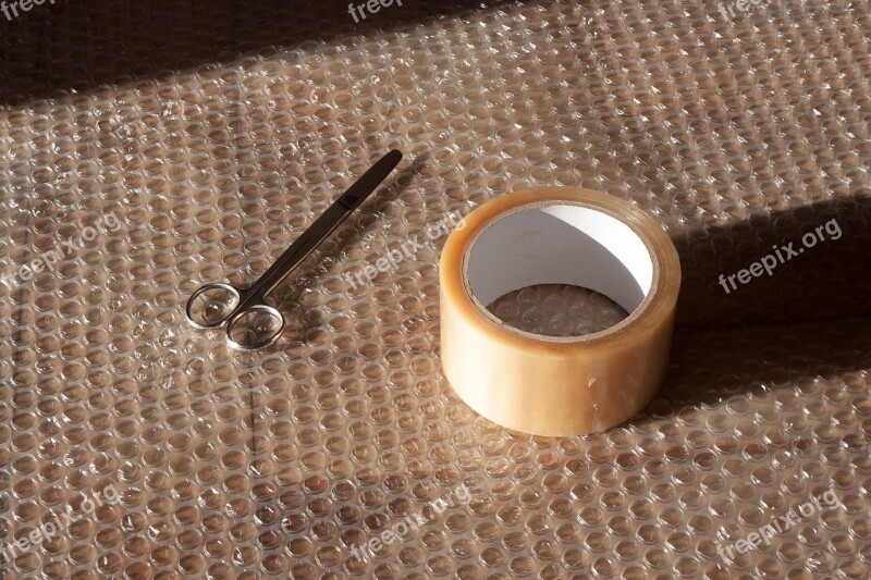 Scissors Tape Blister Foil Packaging Bubble Wrap