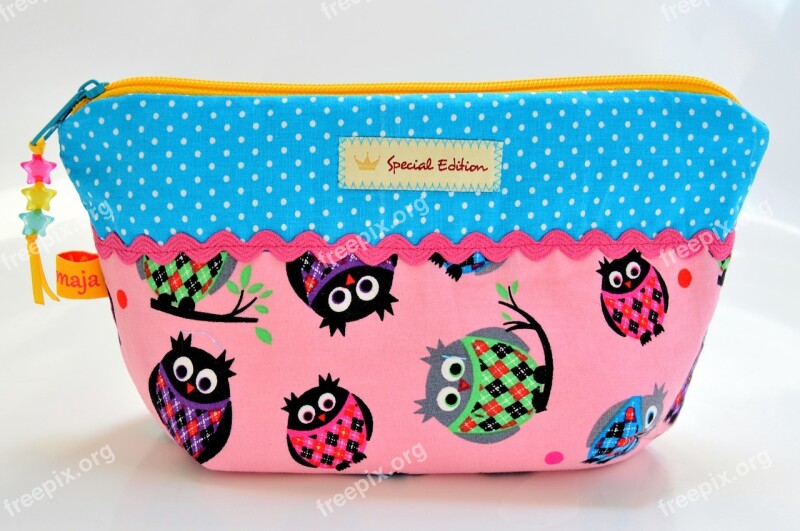 Bag Cosmetics Colorful Playful Owls