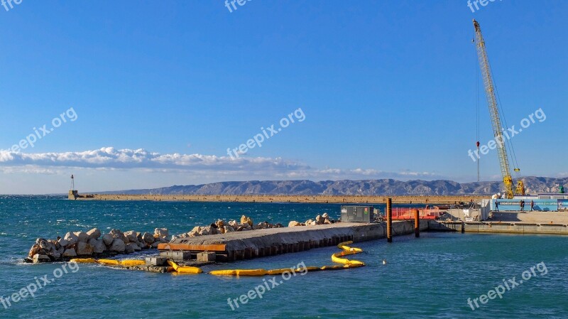 Sea Wall Breakwater Harbor Port Dock