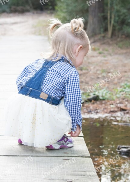 Child Discovery Child On Bridge Bridge Outdoors Daughter