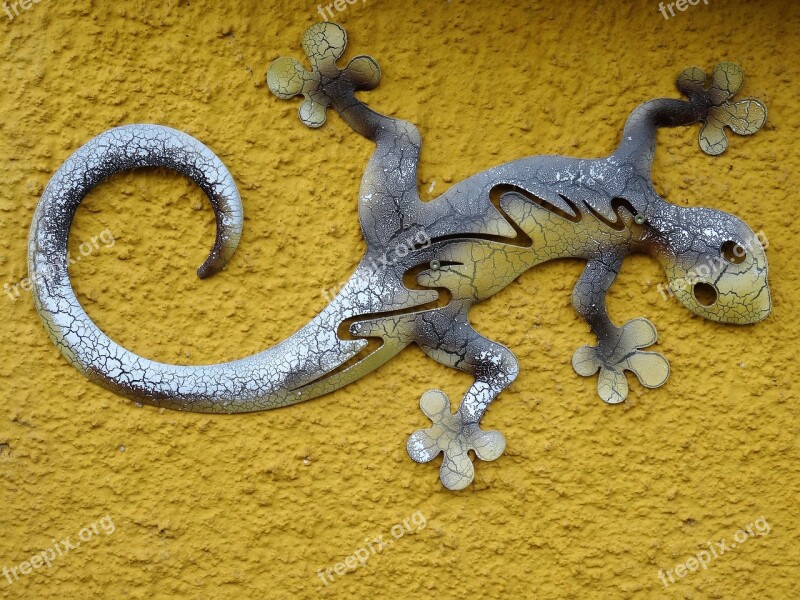 Metal Sign Salamander Deco Wall Decoration Sheet