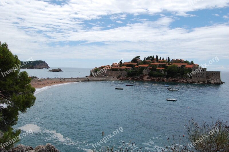 Montenegro Saint Stefan Island Sea Balkans