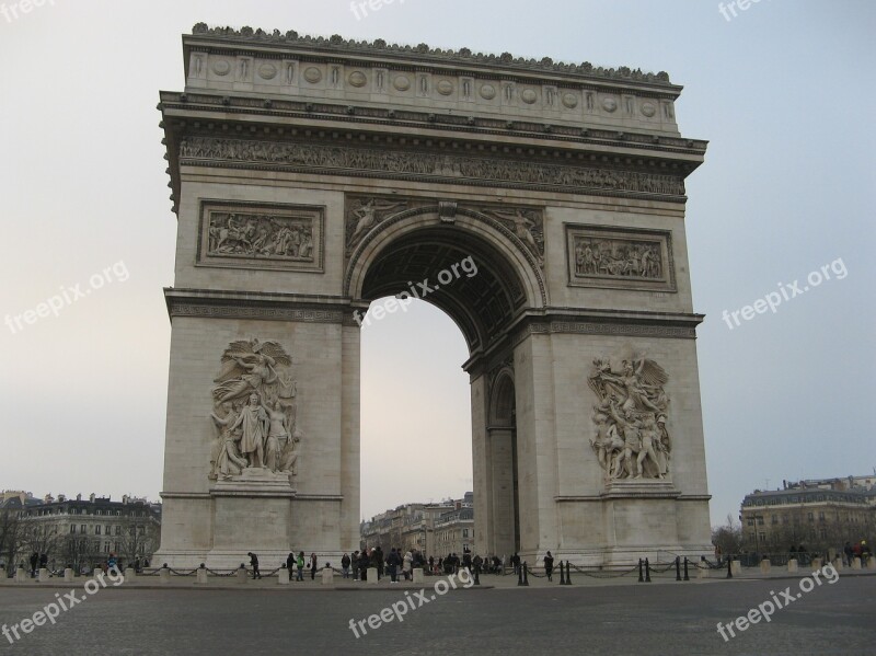 Triumphal Arch Paris France Free Photos