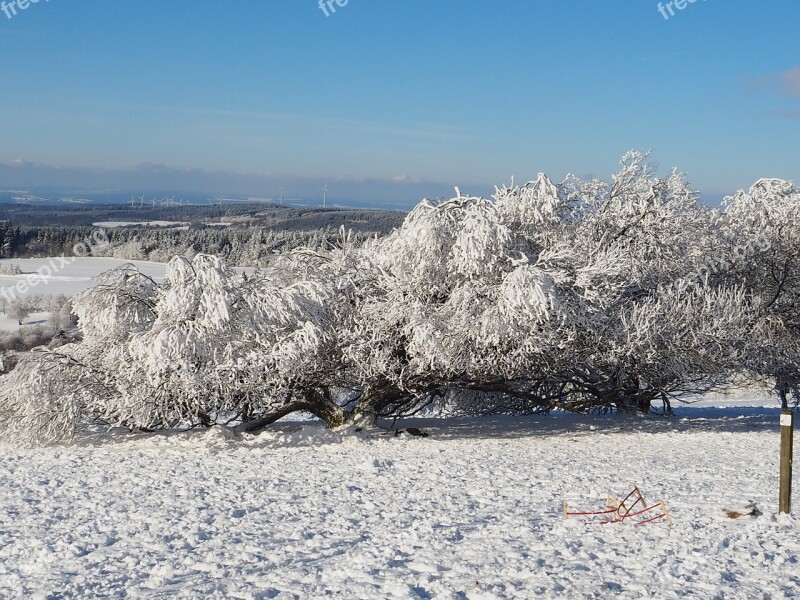 Wintry Snow Winter Vogelsberg Mountains Cold