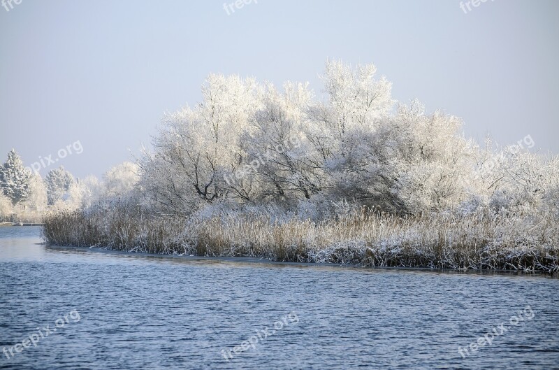 Lake Winter Frost Cold Water