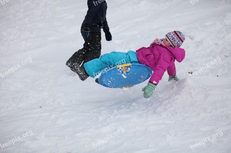 Sledding Kids Ju Winter Fun