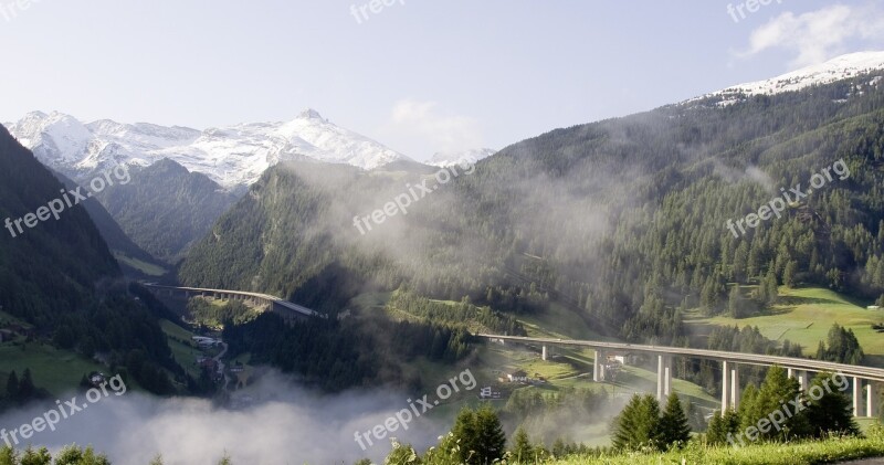 Burner Fog Highway Tyrol Mountains