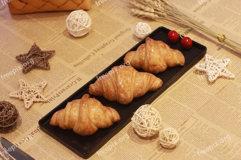 Tableware Bread Golden Horn Croissant Free Photos