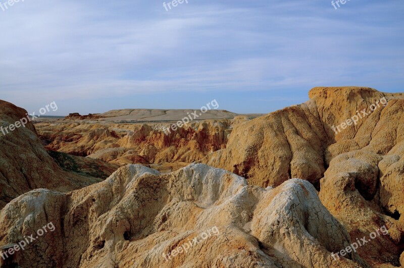 China In Xinjiang The Scenery Colorful Hill Khaki