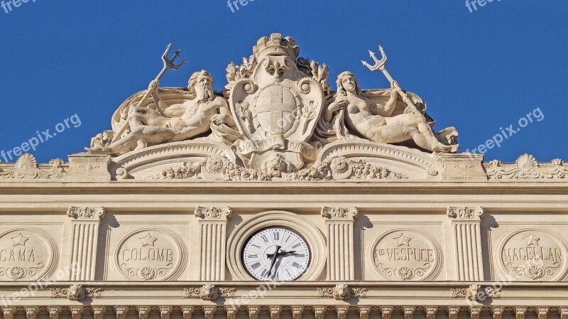 Marseille Chamber Of Commerce Statue Neptune Architecture