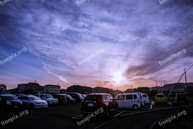 Japan Sky At Dusk Takamatsu Free Photos