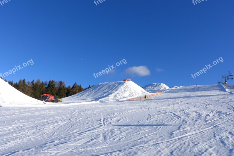 Snowpark Artificial Snow Snowmakers Alpe Di Siusi Seiser Alm