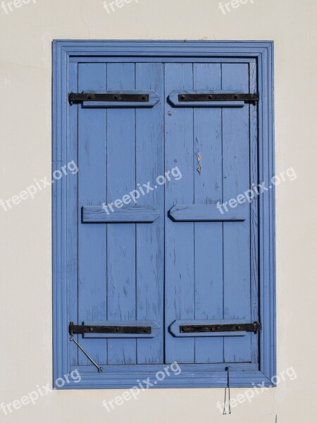 Window Wooden Old Blue Village