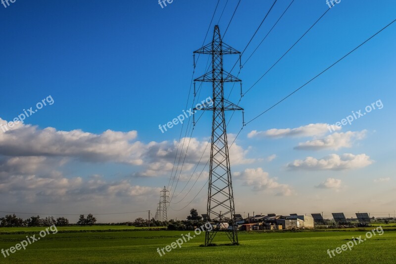 High Voltage Pylon Power Electricity Energy