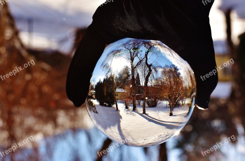 Winter Snow Garden Wintry Glass Ball