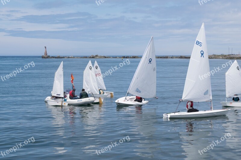 Yachts Sea Sky Clouds Summer