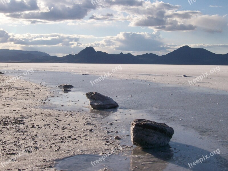 Salt Flats Utah Bonneville Landscape Free Photos