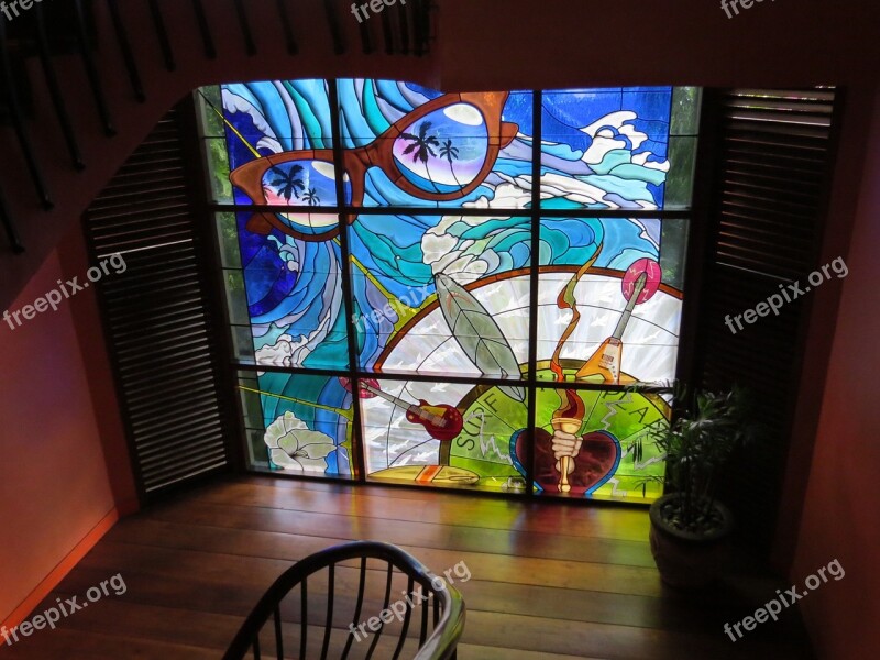 Stained Glass Cartoon Pictures Light And Shadow Bali Rolling Stone Hotel