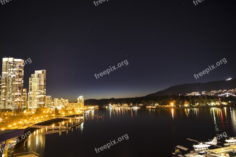 Vancouver Night Skyline Canada City