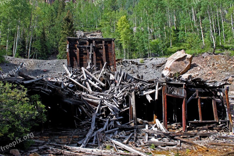 Old Mine Abandoned Collapsed Colorado Mine