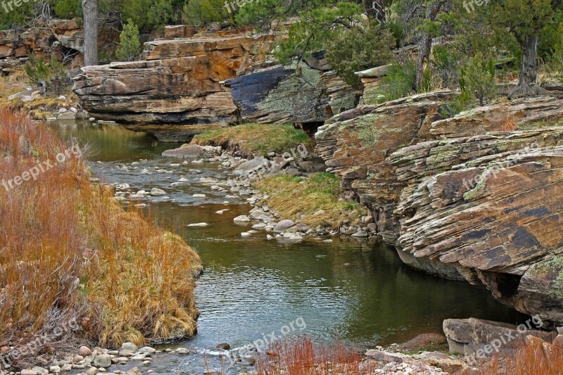 Creek Water Colorful Rocks Pretty Rocks Gorge