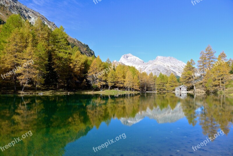 Bergsee Autumn Forest Trees Mountains