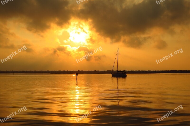 Gruissan Sun Sunset Sailboat Free Photos