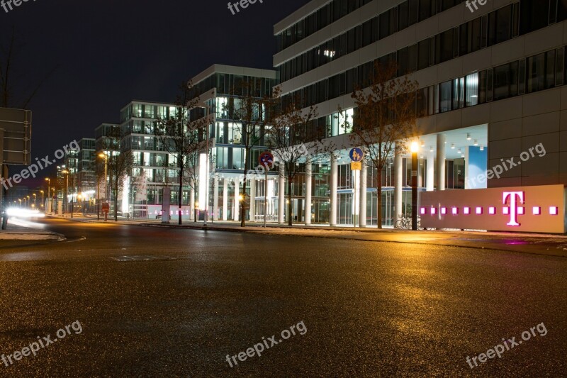 Darmstadt Hesse Germany Telekom City Night