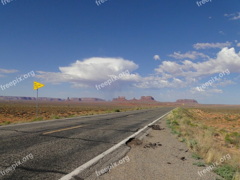 Monument Valley Highway Sky Utah Usa