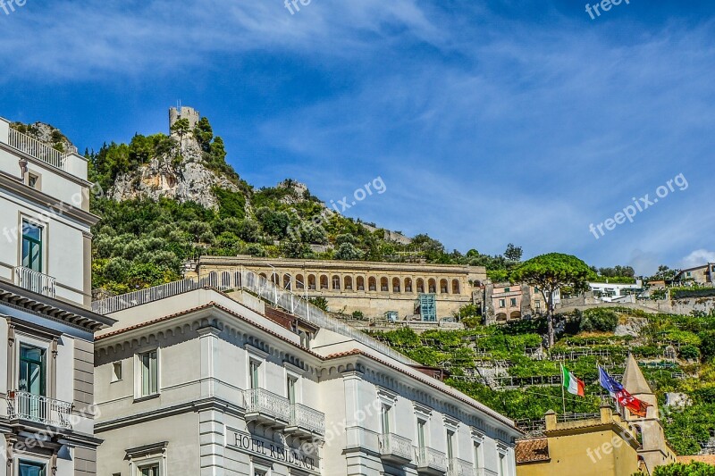 Fort Tower Mountain Taormina Sicily