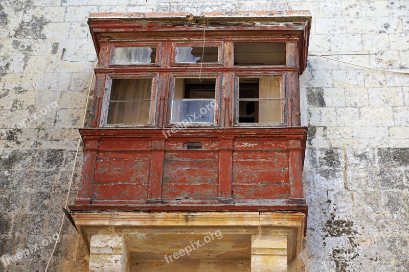 House Facade Old Window Mdina