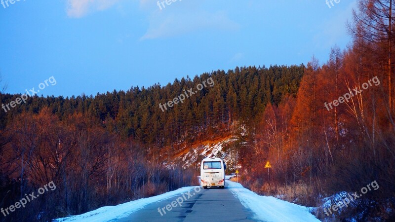 China North-east Changbai Mountain Road The Bus