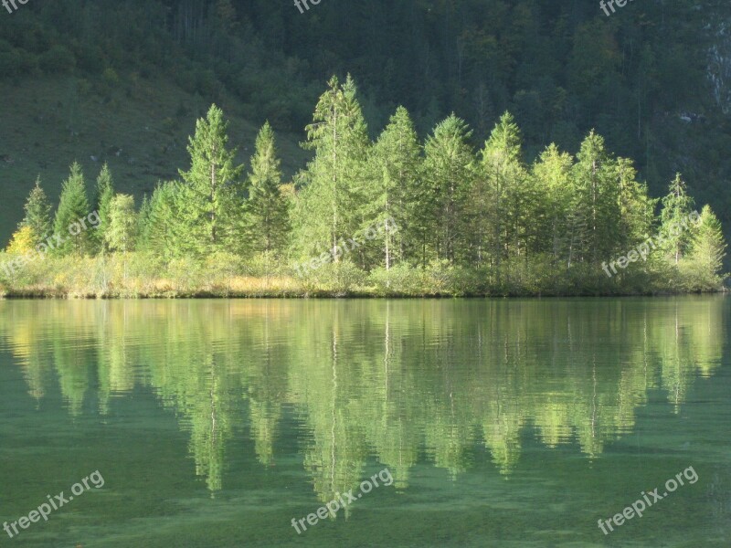 King Lake Reflections Mountains Alpine Free Photos