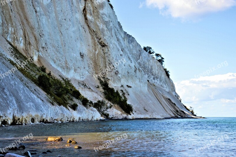 Denmark White Cliffs Cliff Sea Rock