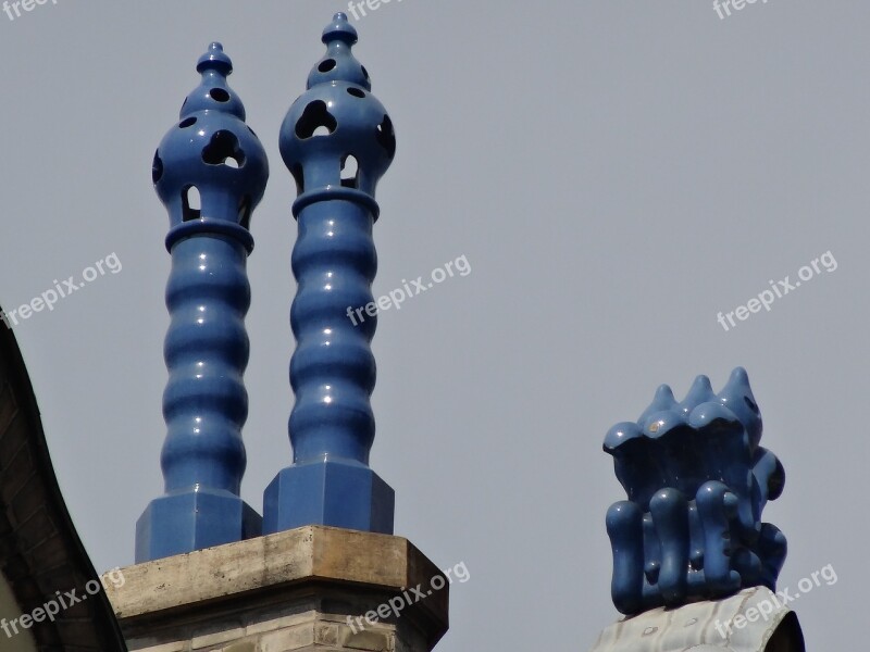 Chimneys Budapest Architecture Art Nouveau Free Photos